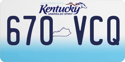 KY license plate 670VCQ
