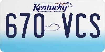 KY license plate 670VCS