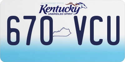 KY license plate 670VCU