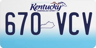 KY license plate 670VCV