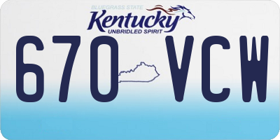 KY license plate 670VCW