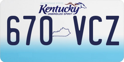 KY license plate 670VCZ