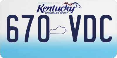 KY license plate 670VDC
