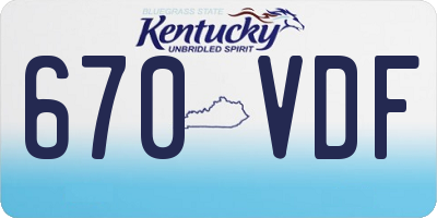 KY license plate 670VDF