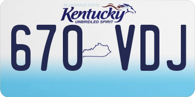 KY license plate 670VDJ