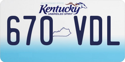 KY license plate 670VDL