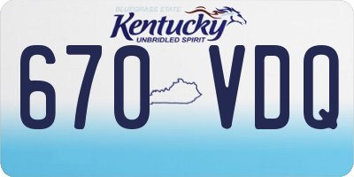 KY license plate 670VDQ