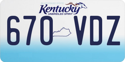 KY license plate 670VDZ