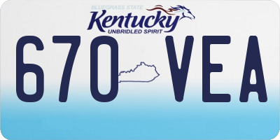 KY license plate 670VEA