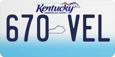 KY license plate 670VEL