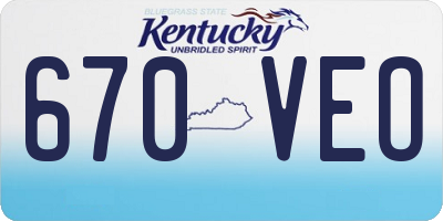 KY license plate 670VEO