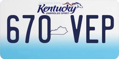 KY license plate 670VEP