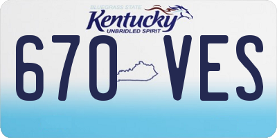 KY license plate 670VES