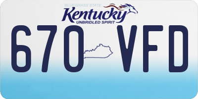 KY license plate 670VFD