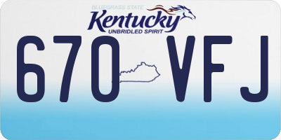 KY license plate 670VFJ