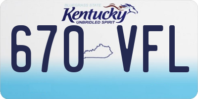 KY license plate 670VFL