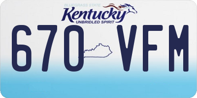 KY license plate 670VFM