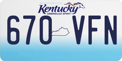 KY license plate 670VFN