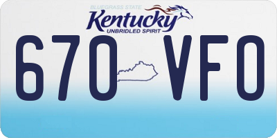 KY license plate 670VFO
