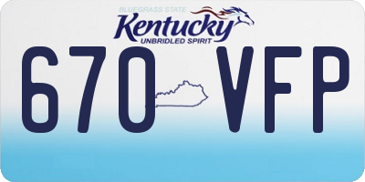 KY license plate 670VFP