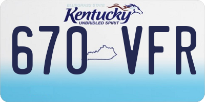 KY license plate 670VFR