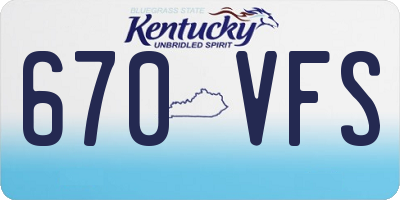 KY license plate 670VFS