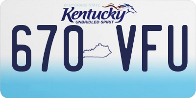 KY license plate 670VFU