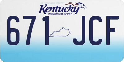 KY license plate 671JCF