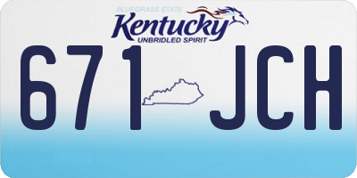 KY license plate 671JCH
