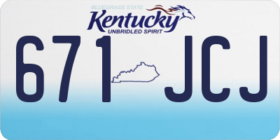 KY license plate 671JCJ