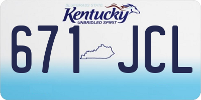 KY license plate 671JCL