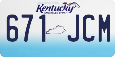 KY license plate 671JCM