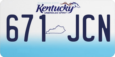 KY license plate 671JCN