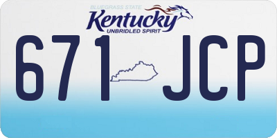 KY license plate 671JCP