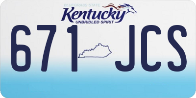 KY license plate 671JCS