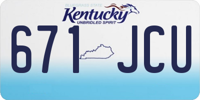 KY license plate 671JCU