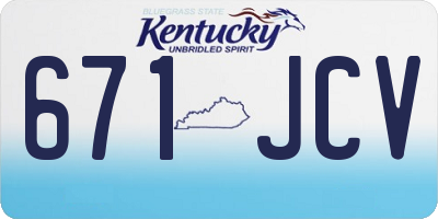 KY license plate 671JCV