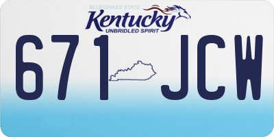 KY license plate 671JCW
