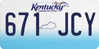 KY license plate 671JCY