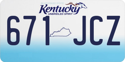 KY license plate 671JCZ