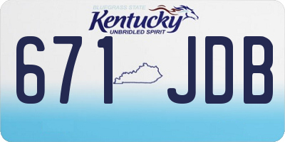KY license plate 671JDB