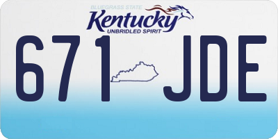 KY license plate 671JDE