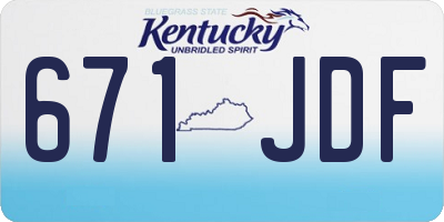 KY license plate 671JDF