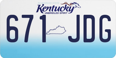 KY license plate 671JDG