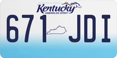 KY license plate 671JDI