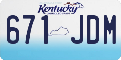 KY license plate 671JDM