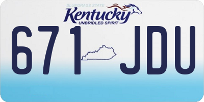 KY license plate 671JDU
