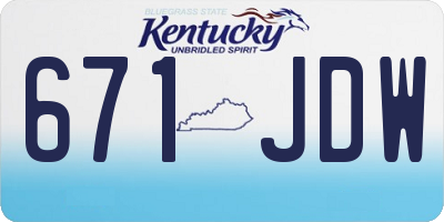 KY license plate 671JDW