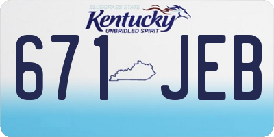 KY license plate 671JEB