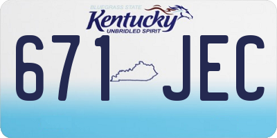 KY license plate 671JEC